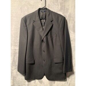 Brooks Brother 346 Stretch Suit 44R Mens 2 Button Dark Gray Wool‎ Pants 35x29